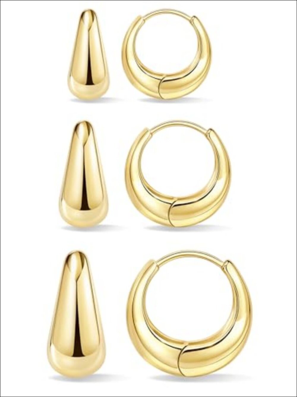Sterling Silver Huggie Hoop Earrings Set 14K Gold Plated Mini Hoops